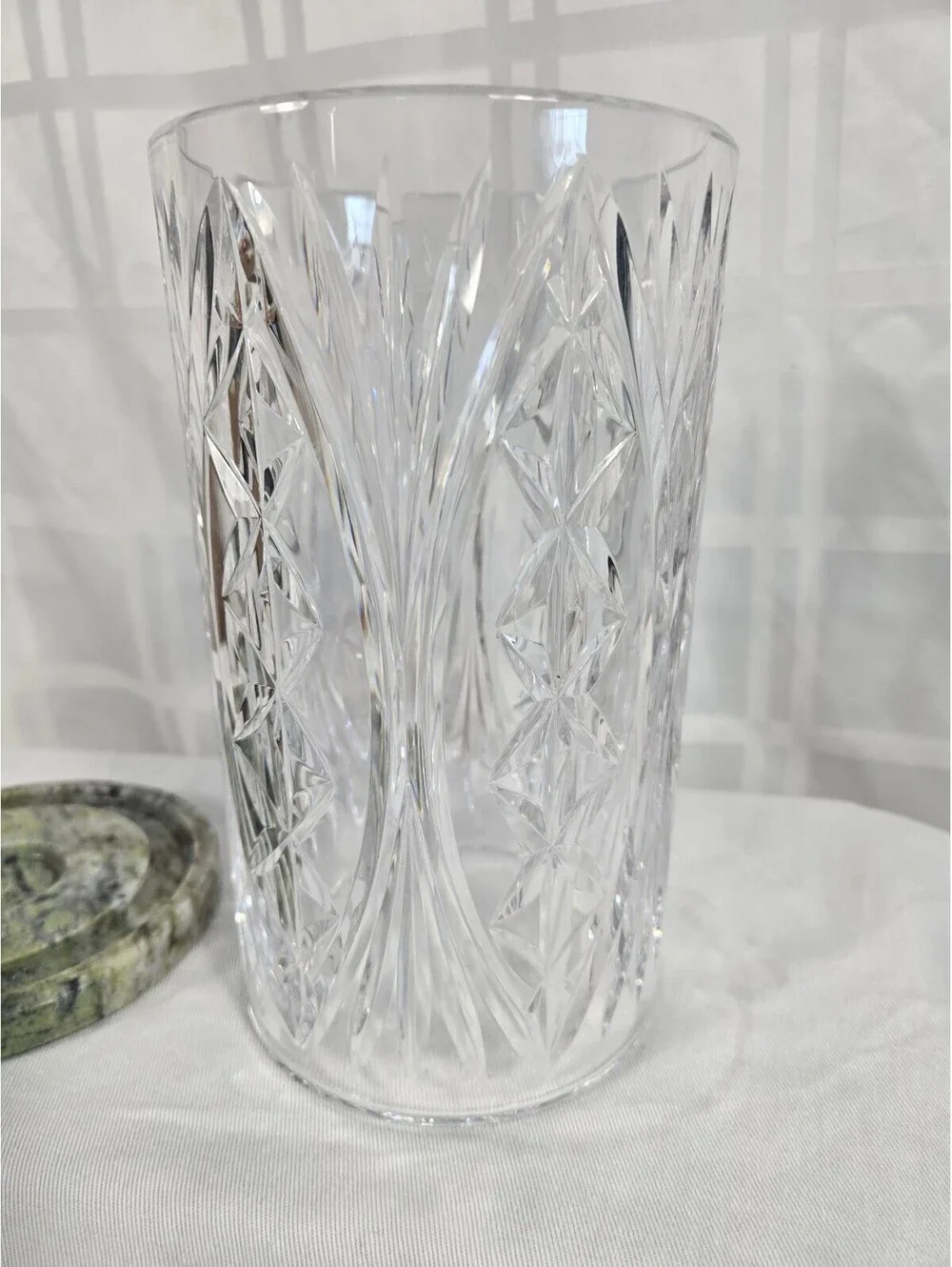 Waterford Crystal Connemara Marble Ah Chara Failte Cylinder Hurricane Lamp